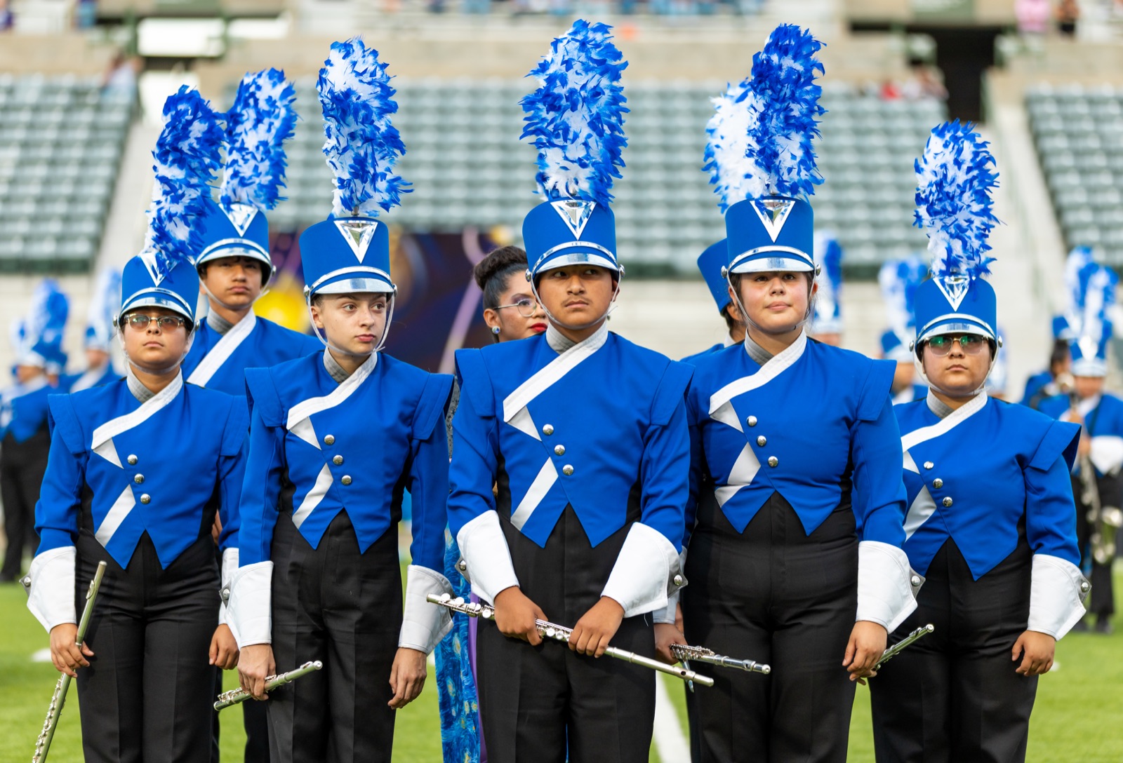 Color guard and marching band performance