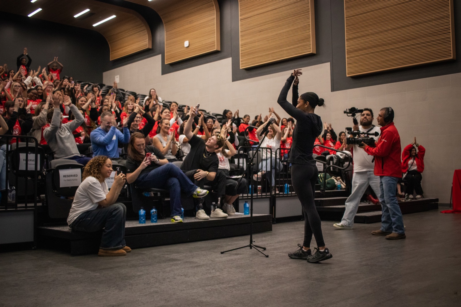 Corporate event, audience celebration