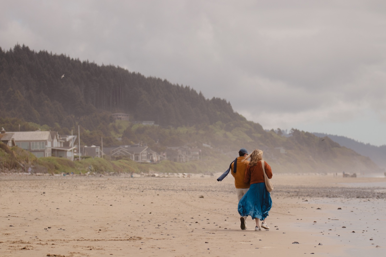 Travel lifestyle portrait, couple on the beach
