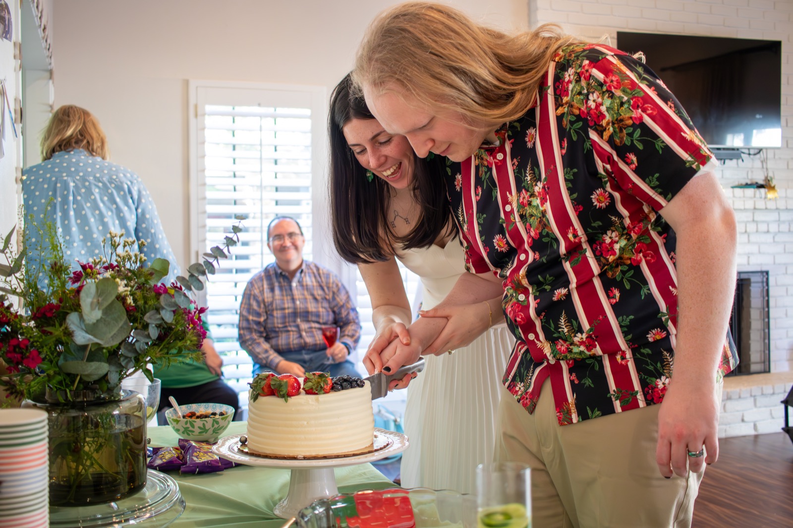 Wedding reception — cake cutting