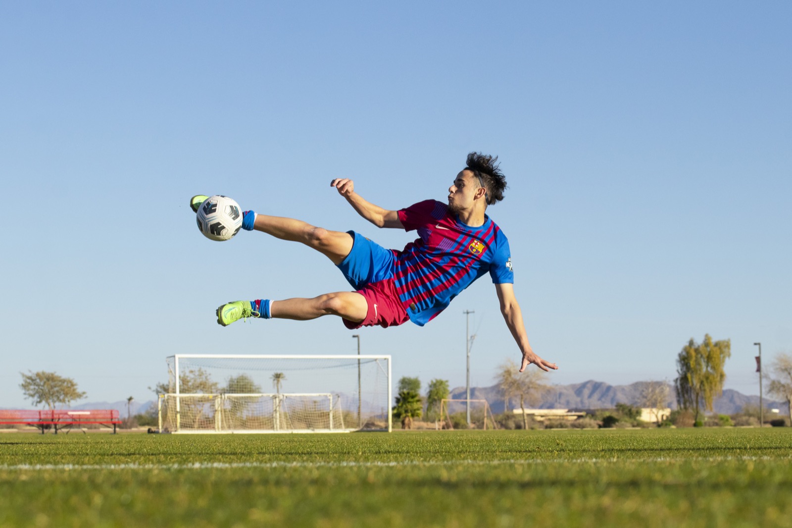 Youth athletics — soccer action shot